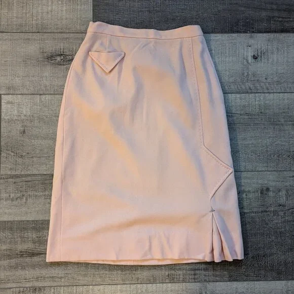 Vintage pink wool pencil skirt - Picture 1 of 5